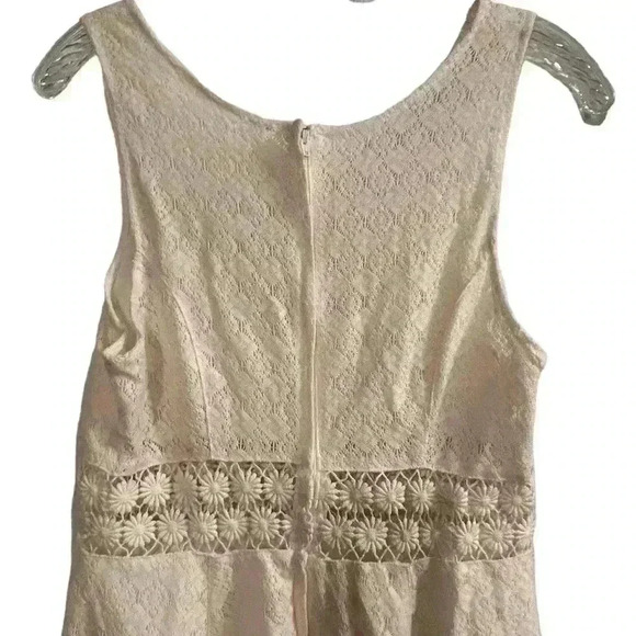 Free People Women's Ivory Lace Knit Mini Dress Size 6 - Picture 8 of 10